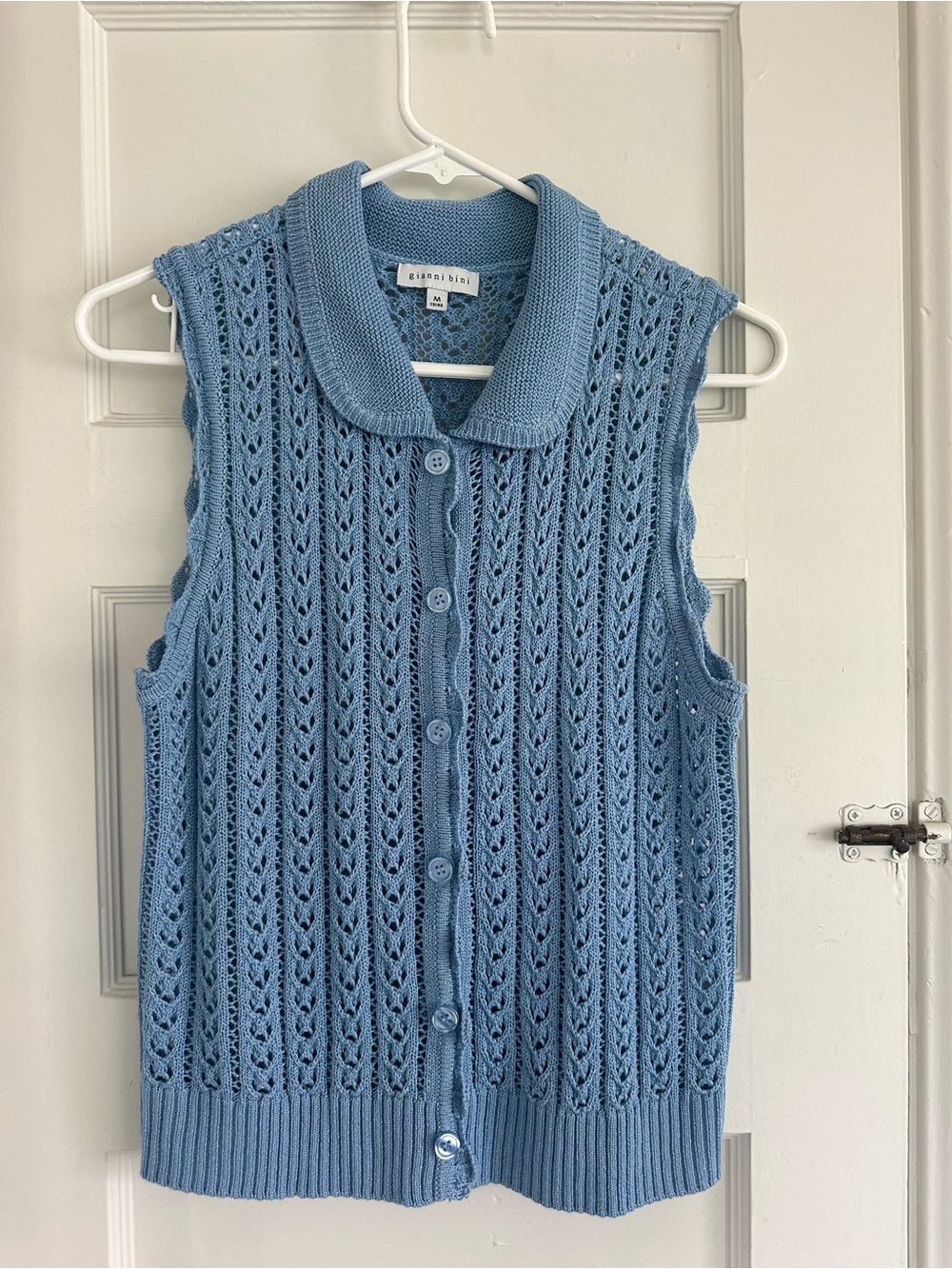 Gianni Bini Light Blue Sleeveless Knit Cardigan